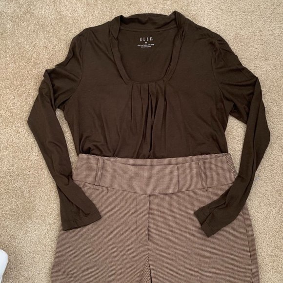 Rafaella Brown Houndstooth Pants - Size 6 - Picture 8 of 8